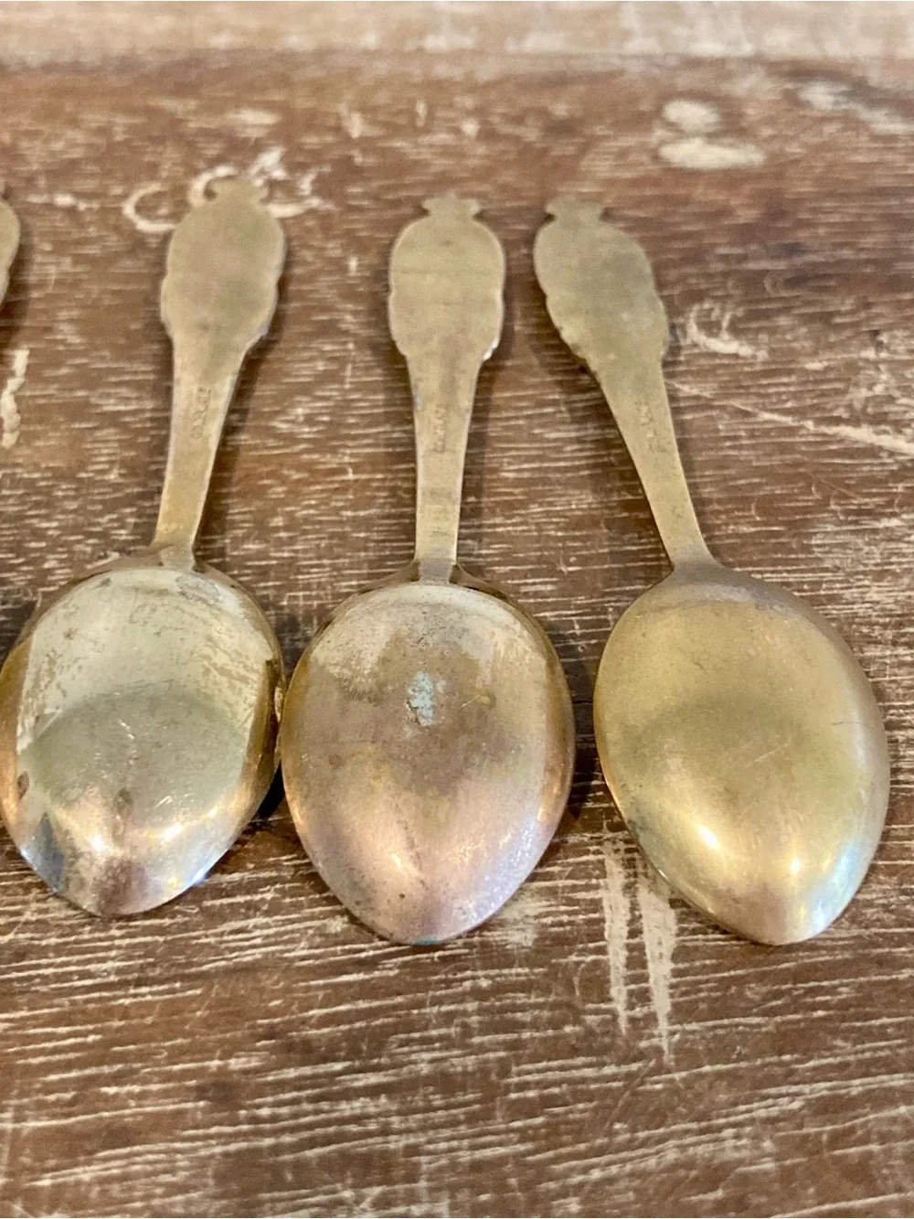 5 Vintage Gold Plated Souvenir Demitasse Spoons Denmark Soldiers